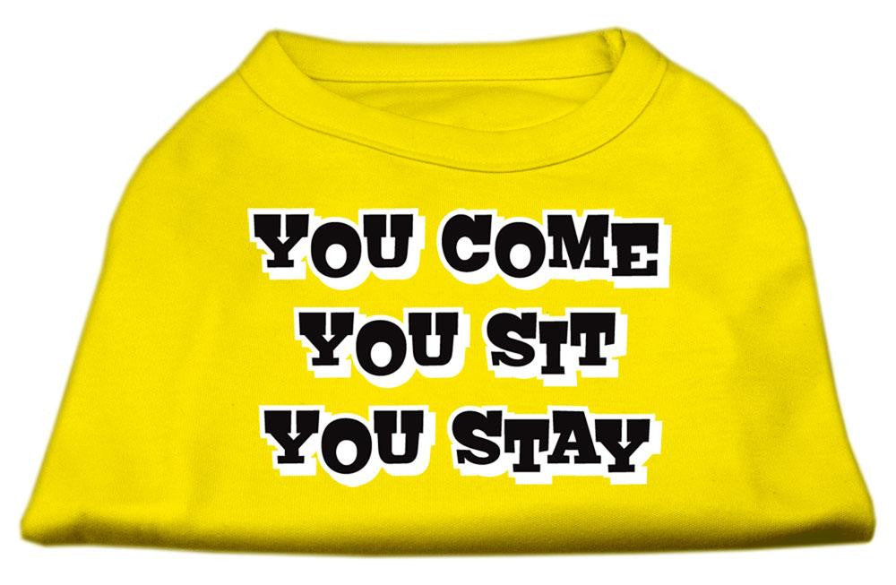 You Come, You Sit, You Stay Screen Print Shirts Yellow XS (8)