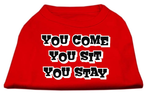 You Come, You Sit, You Stay Screen Print Shirts Red XXL (18)