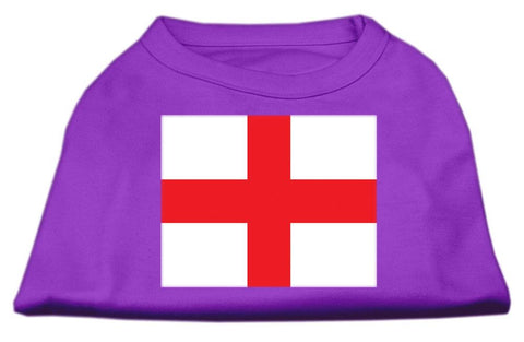 St. George's Cross (English Flag) Screen Print Shirt Purple XS (8)