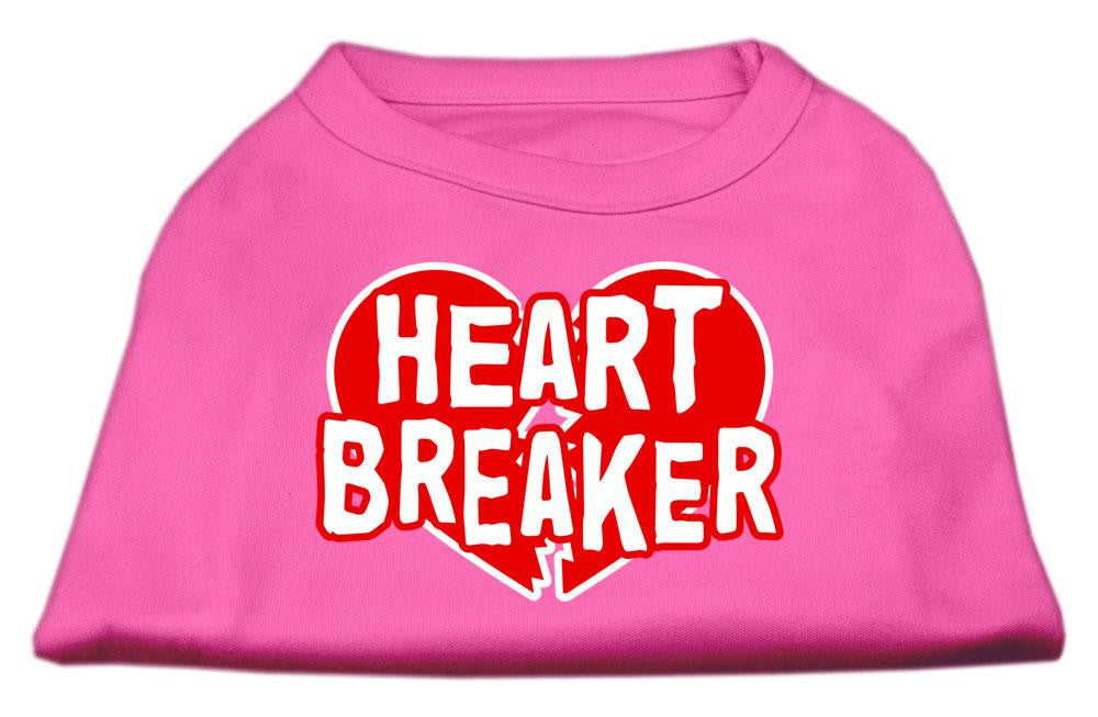 Heart Breaker Screen Print Shirt Bright Pink XS (8)