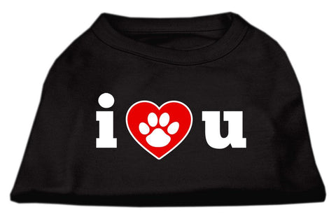 I Love U Screen Print Shirt Black  Lg (14)