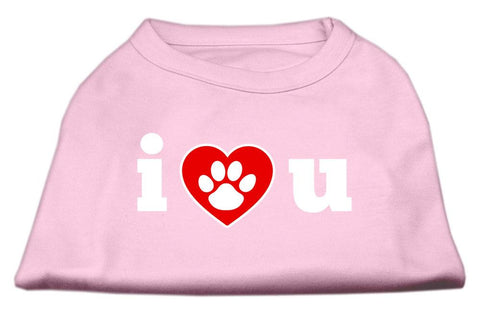 I Love U Screen Print Shirt Light Pink  Lg (14)