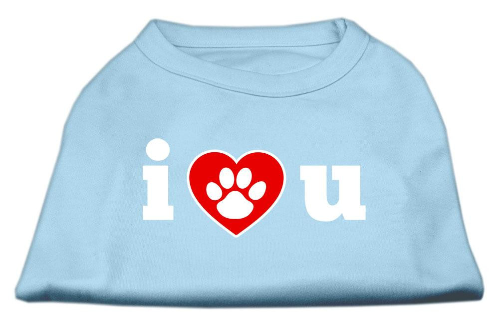 I Love U Screen Print Shirt Baby Blue XXL (18)