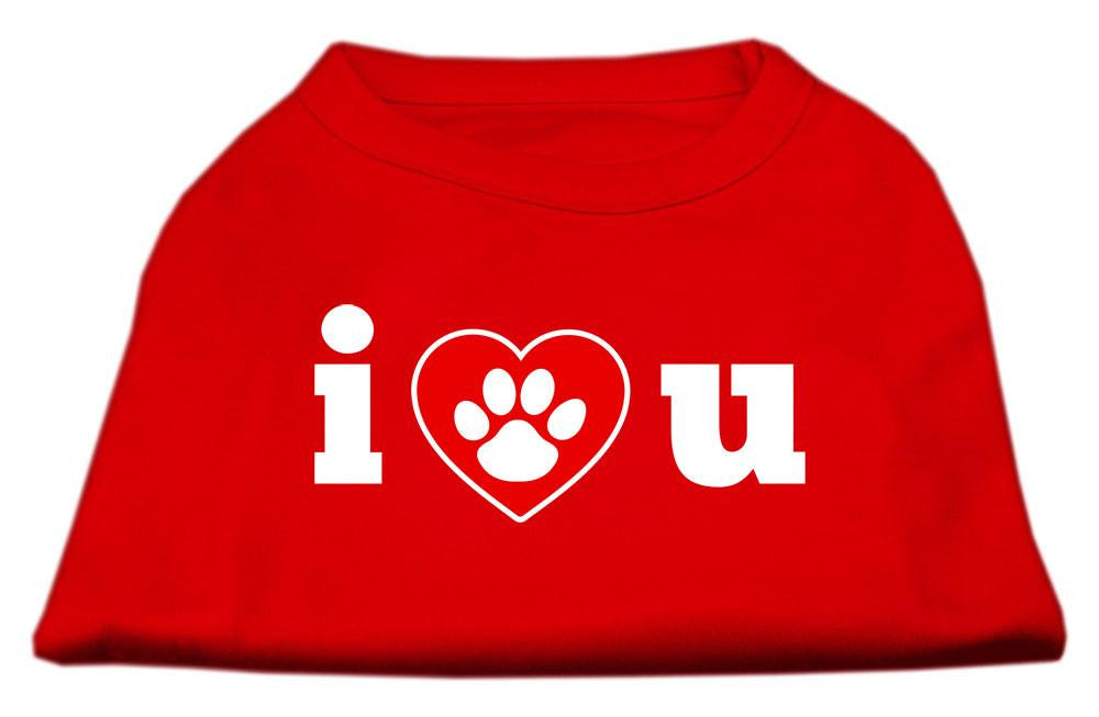 I Love U Screen Print Shirt Red  XXXL (20)