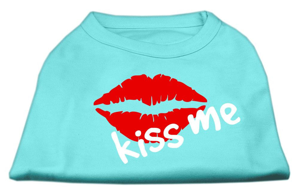 Kiss Me Screen Print Shirt Aqua Med (12)