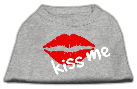 Kiss Me Screen Print Shirt Grey Med (12)