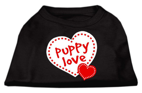 Puppy Love Screen Print Shirt Black  Lg (14)