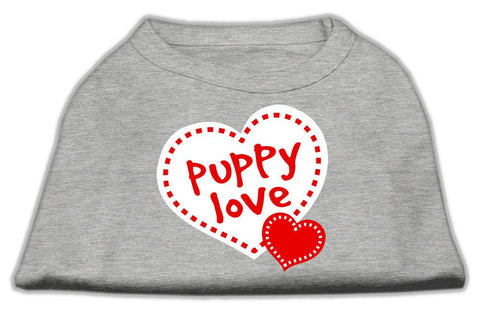 Puppy Love Screen Print Shirt Grey XS (8)