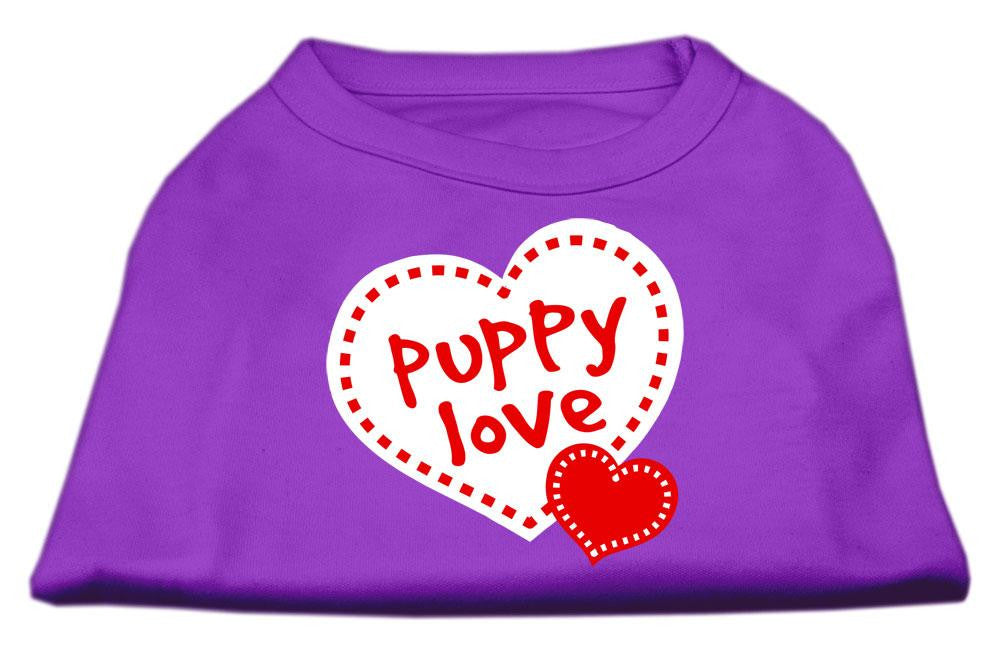 Puppy Love Screen Print Shirt Purple XS (8)