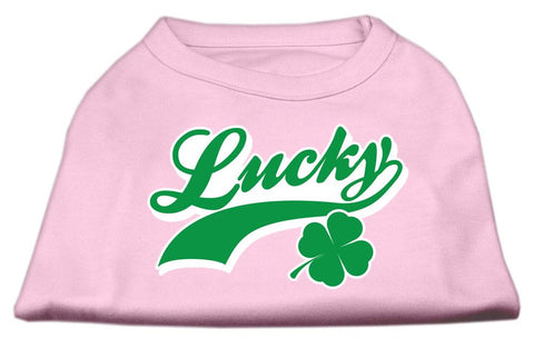 Lucky Swoosh Screen Print Shirt Light Pink  Sm (10)