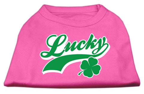 Lucky Swoosh Screen Print Shirt Bright Pink XL (16)