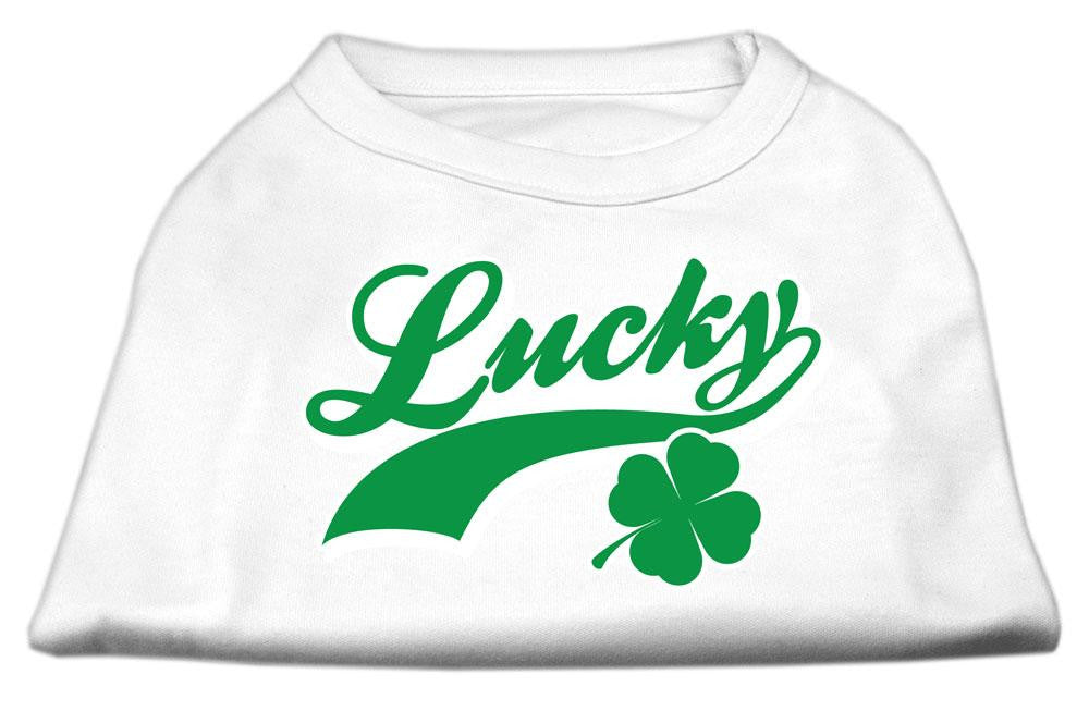 Lucky Swoosh Screen Print Shirt White  XL (16)