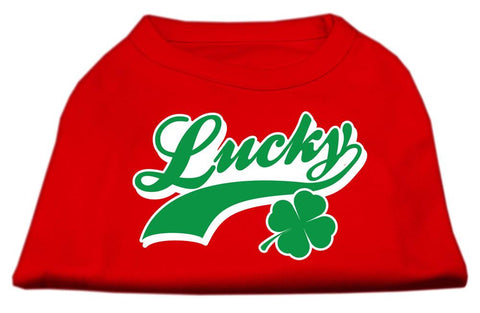 Lucky Swoosh Screen Print Shirt Red XS (8)