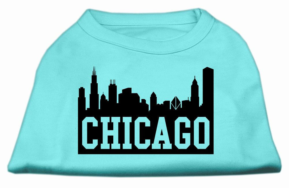 Chicago Skyline Screen Print Shirt Aqua XL (16)