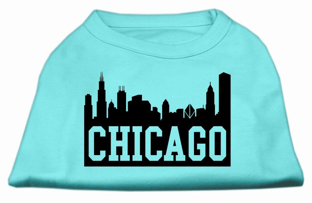 Chicago Skyline Screen Print Shirt Aqua XS (8)