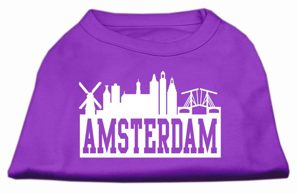 Amsterdam Skyline Screen Print Shirt Purple Lg (14)