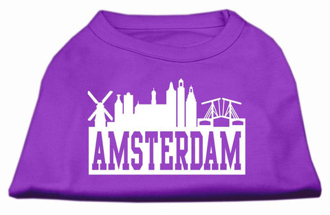 Amsterdam Skyline Screen Print Shirt Purple XL (16)