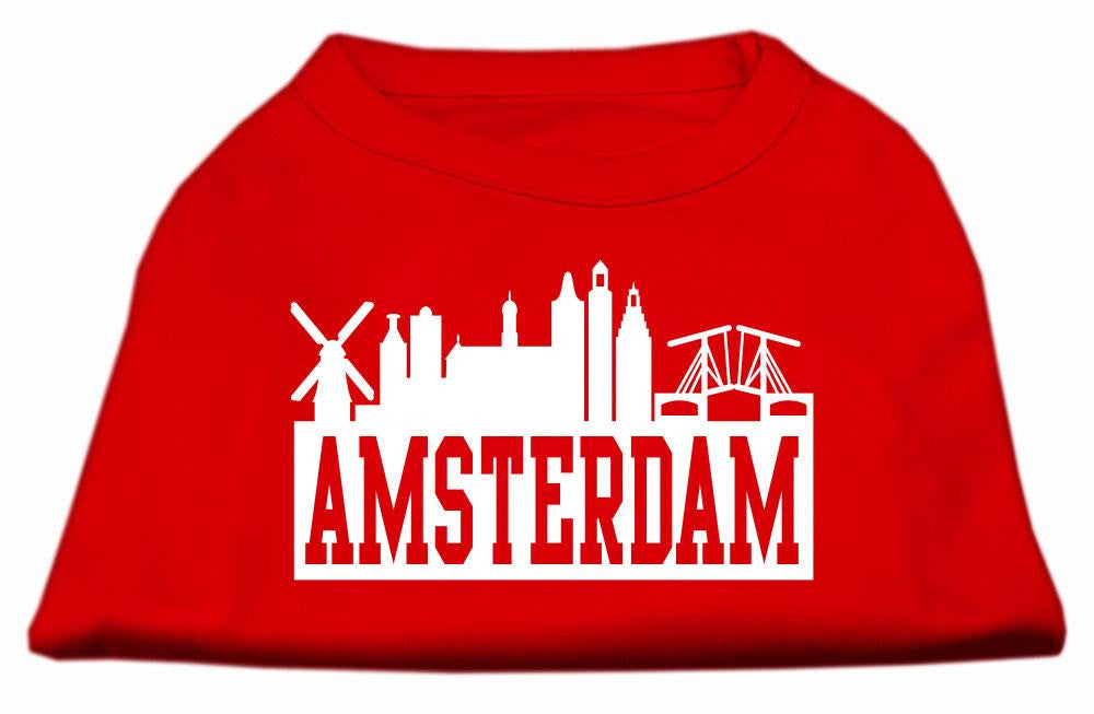 Amsterdam Skyline Screen Print Shirt Red XL (16)