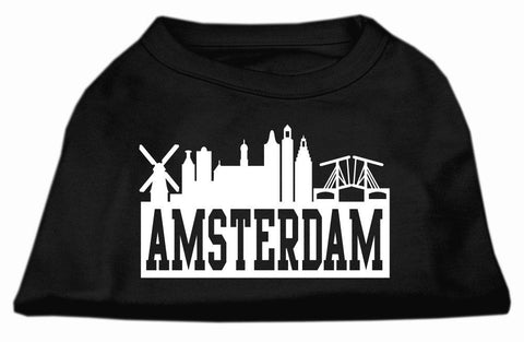 Amsterdam Skyline Screen Print Shirt Black XS (8)