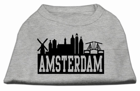 Amsterdam Skyline Screen Print Shirt Grey XS (8)