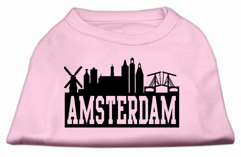 Amsterdam Skyline Screen Print Shirt Light Pink XS (8)