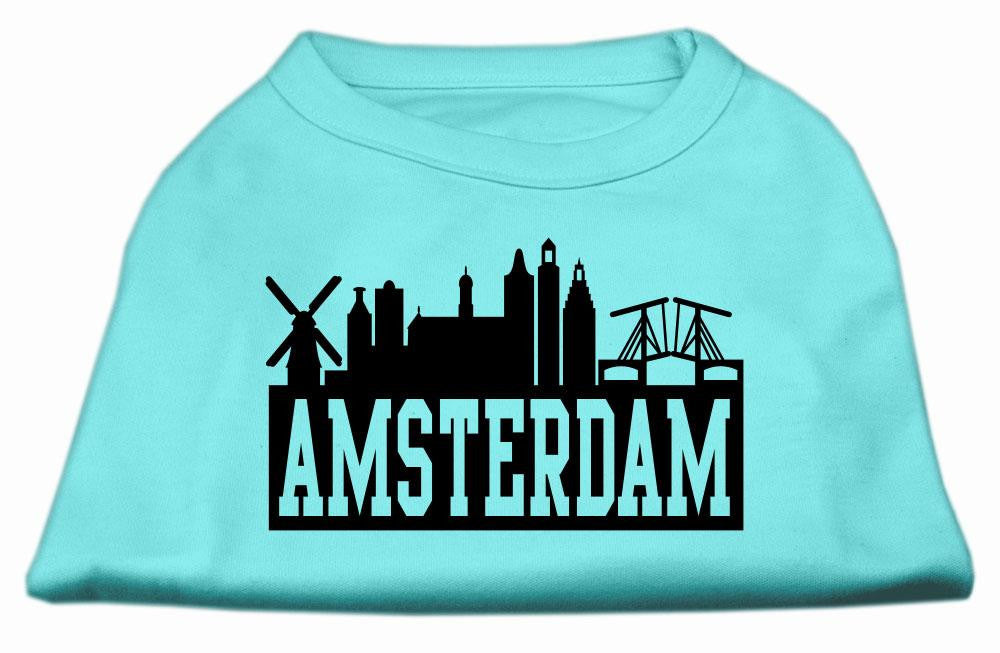 Amsterdam Skyline Screen Print Shirt Aqua XXXL (20)