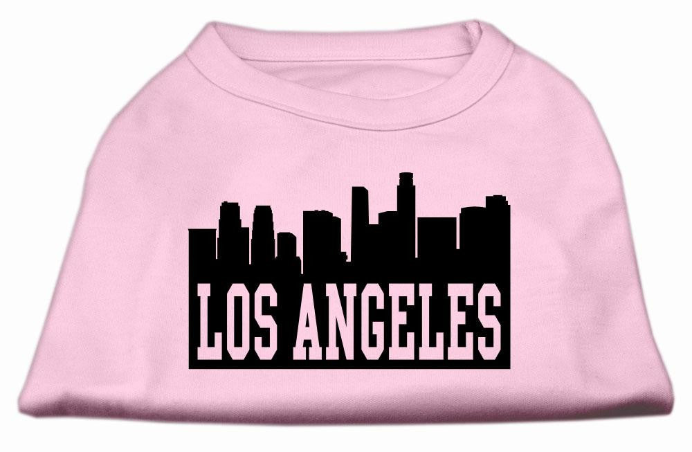 Los Angeles Skyline Screen Print Shirt Light Pink XS (8)