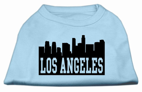 Los Angeles Skyline Screen Print Shirt Baby Blue XXL (18)