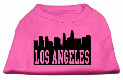 Los Angeles Skyline Screen Print Shirt Bright Pink XXL (18)