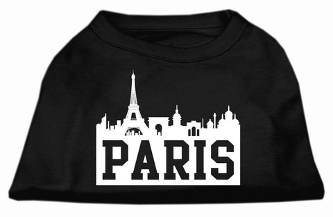 Paris Skyline Screen Print Shirt Black Lg (14)