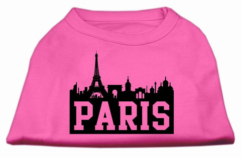 Paris Skyline Screen Print Shirt Bright Pink XL (16)