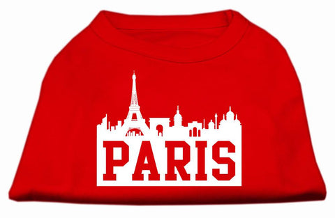 Paris Skyline Screen Print Shirt Red XXL (18)