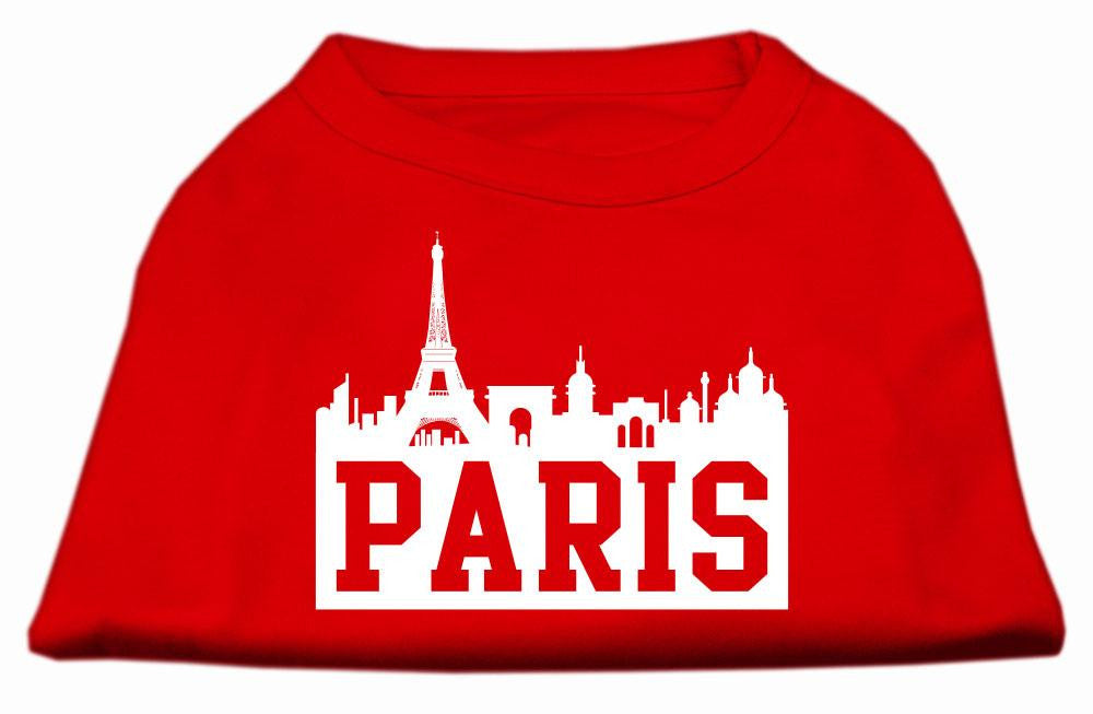 Paris Skyline Screen Print Shirt Red XXXL (20)