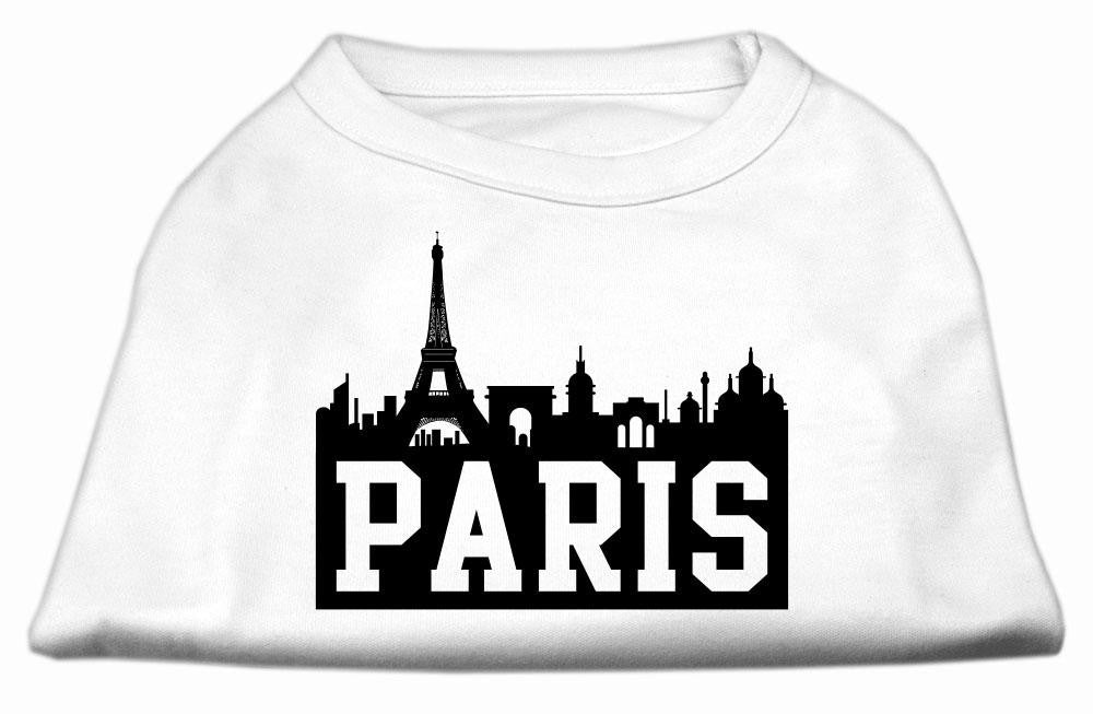 Paris Skyline Screen Print Shirt White XXXL (20)