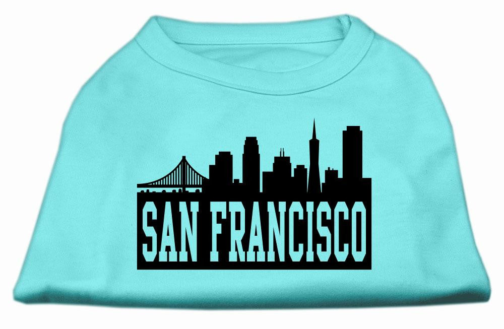 San Francisco Skyline Screen Print Shirt Aqua XS (8)