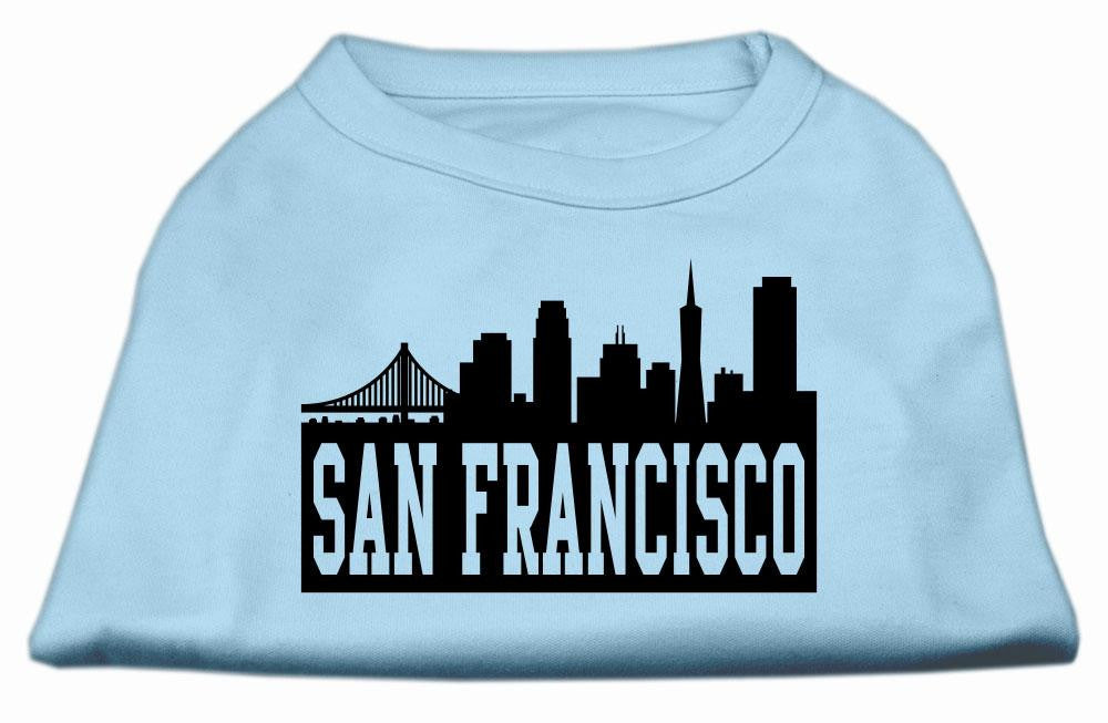 San Francisco Skyline Screen Print Shirt Baby Blue XS (8)