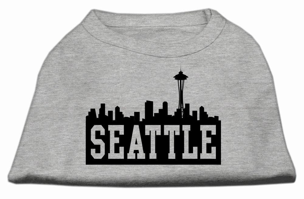 Seattle Skyline Screen Print Shirt Grey Lg (14)