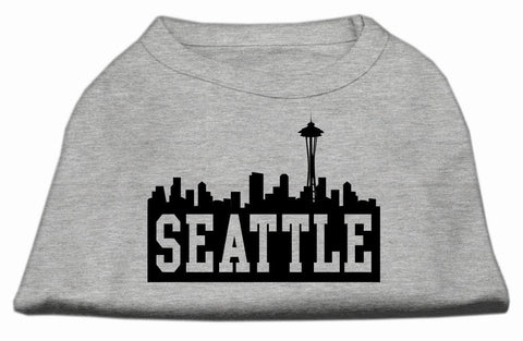 Seattle Skyline Screen Print Shirt Grey Med (12)