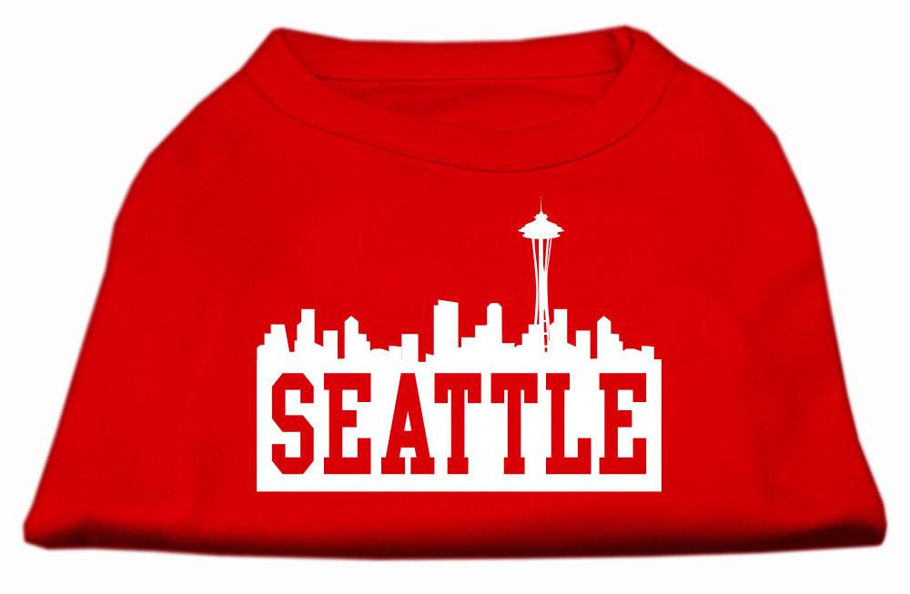 Seattle Skyline Screen Print Shirt Red XXL (18)