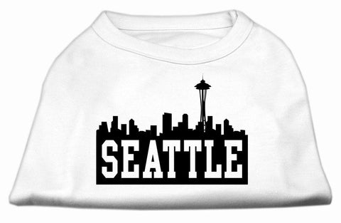 Seattle Skyline Screen Print Shirt White XXL (18)