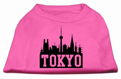 Tokyo Skyline Screen Print Shirt Bright Pink XS (8)