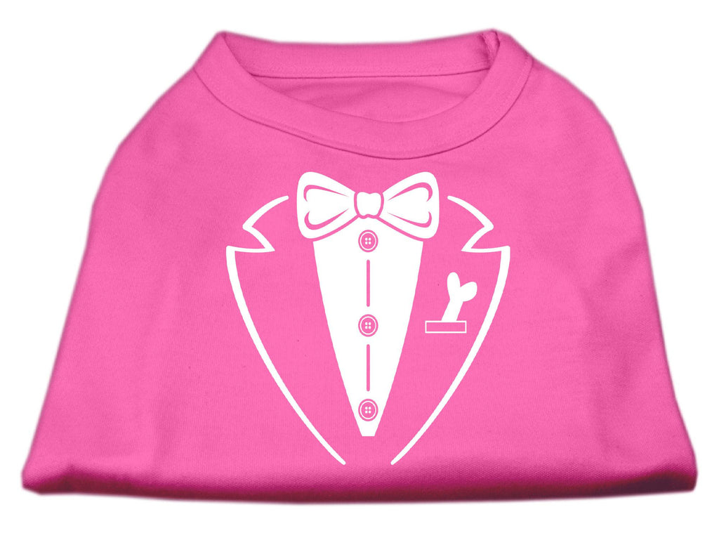 Tuxedo Screen Print Shirt Bright Pink XS (8)