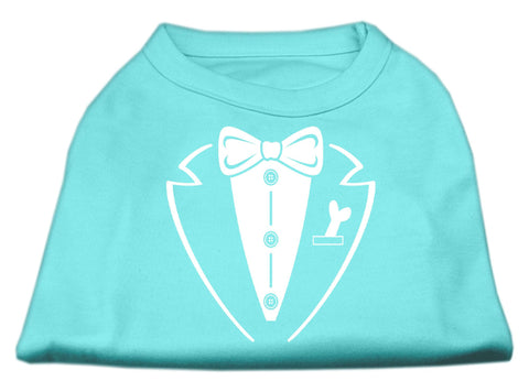 Tuxedo Screen Print Shirt Aqua XXL (18)