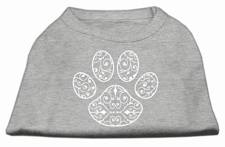 Henna Paw Screen Print Shirt Grey Lg (14)