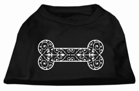 Henna Bone Screen Print Shirt Black Lg (14)