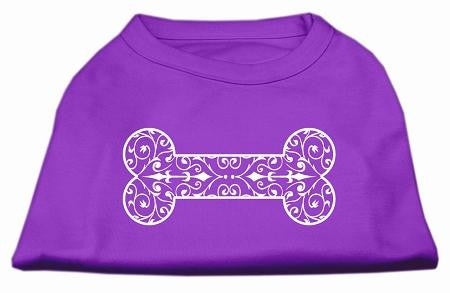 Henna Bone Screen Print Shirt Purple Lg (14)