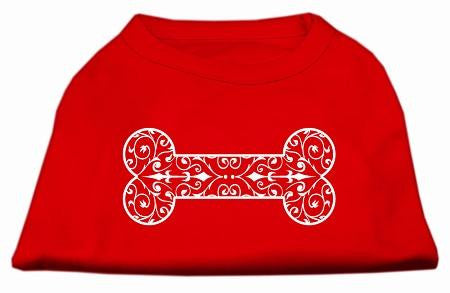 Henna Bone Screen Print Shirt Red XS (8)