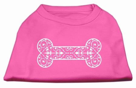 Henna Bone Screen Print Shirt Bright Pink XXL (18)