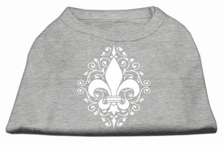 Henna Fleur De Lis Screen Print Shirt Grey Lg (14)