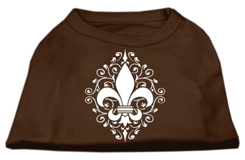 Henna Fleur de Lis Screen Print Shirt Brown XL (16)